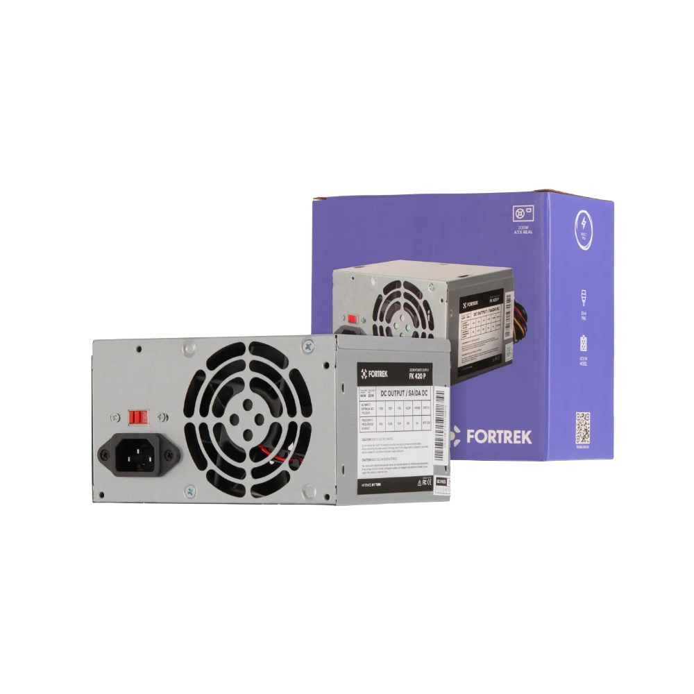 Fonte ATX 200W Fortrek PWS-2003 FK 420P Ventilação Silenciosa PC