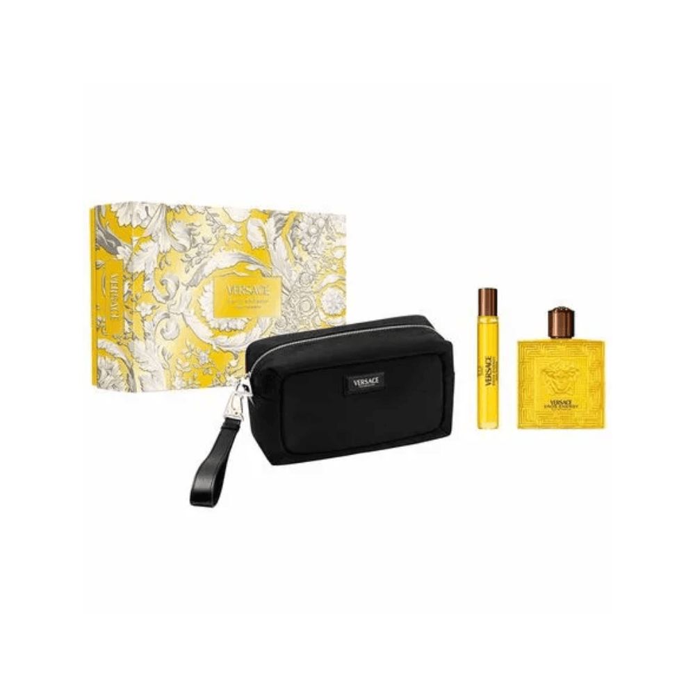 Kit Coffret Eros Energy Versace - Perfume Eau de Parfum + Travel Size + Necessaire Kit - Sieno